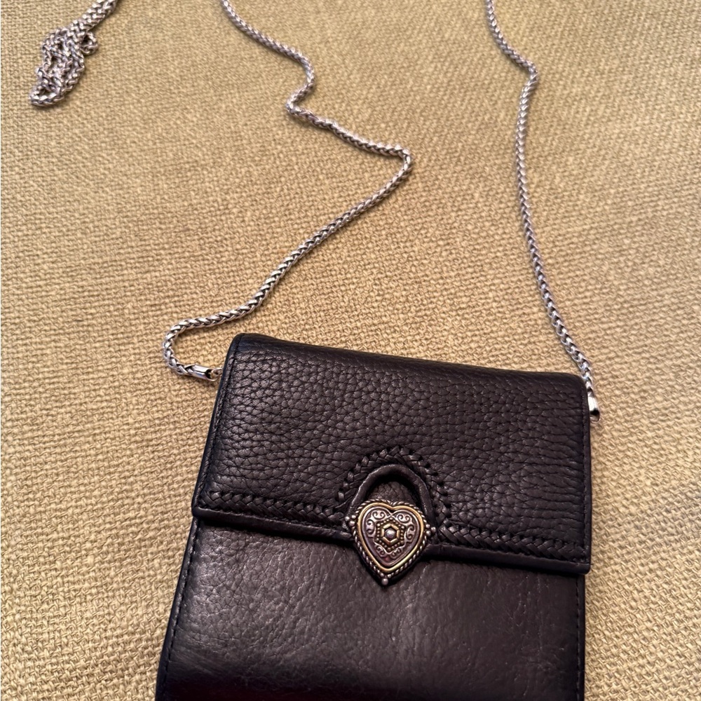 Brighton Black Leather Crossbody wallet
